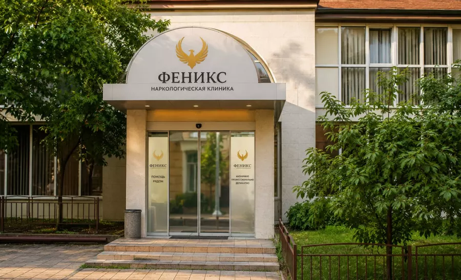 Вход в наркологическую клинику «Феникс» в Новосокольниках